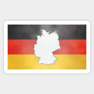 Germany map in German flag colors distressed style Sticker
